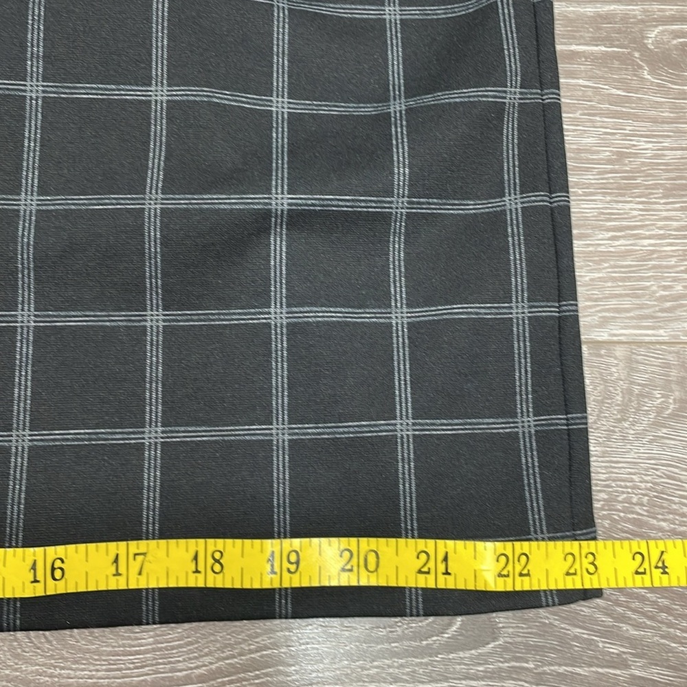 Chaps Classic Sheath Dress Black Gray Windowpane Plaid 14 - Picture 8 of 13